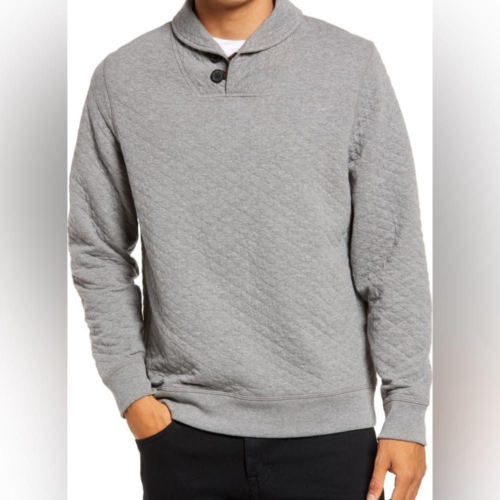 Billy Reid Diamond Quilt Shawl Pullover Sweater